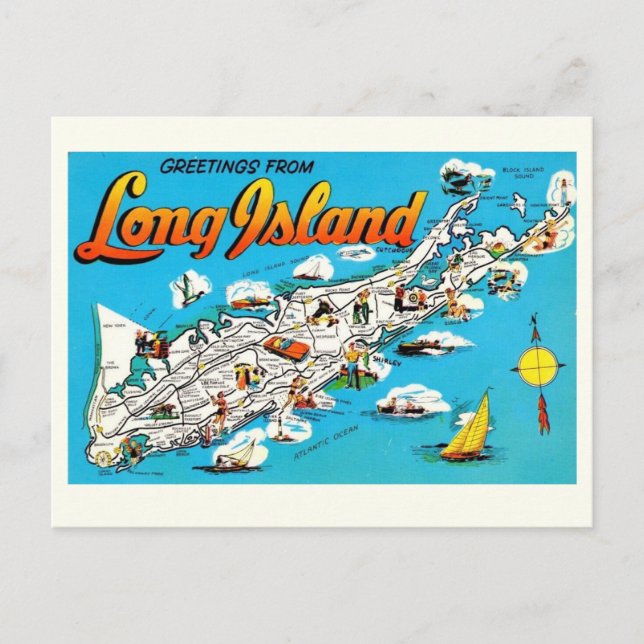 Välkommen till Long Island, NY Vykort (Framsida)