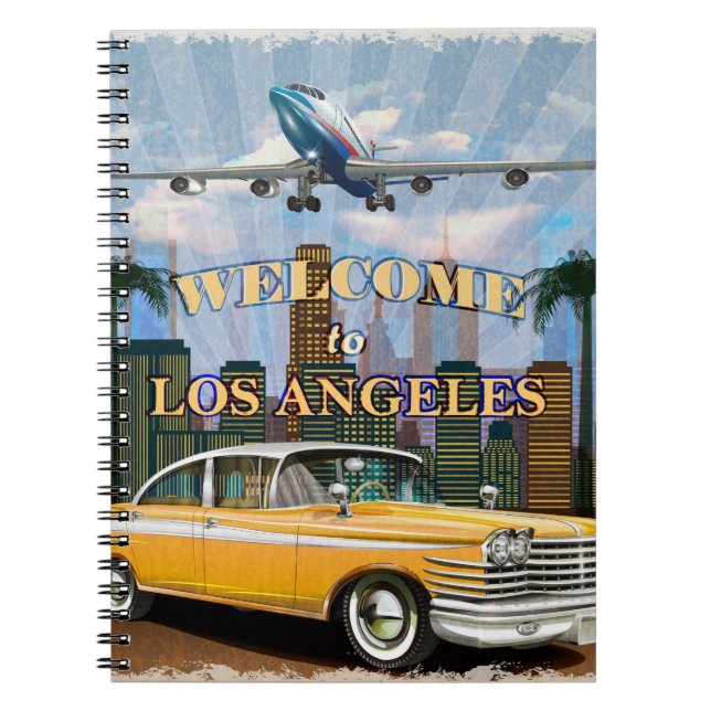 Välkommen till Los Angeles retro poster. Anteckningsbok (Framsidan)