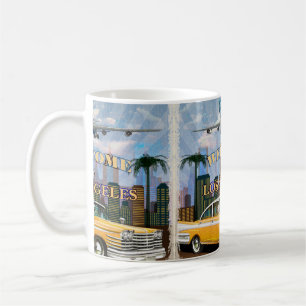 Välkommen till Los Angeles retro poster. Kaffemugg
