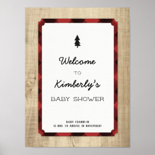 Välkommen till Lumberjack Flansk Baby Shower Poster