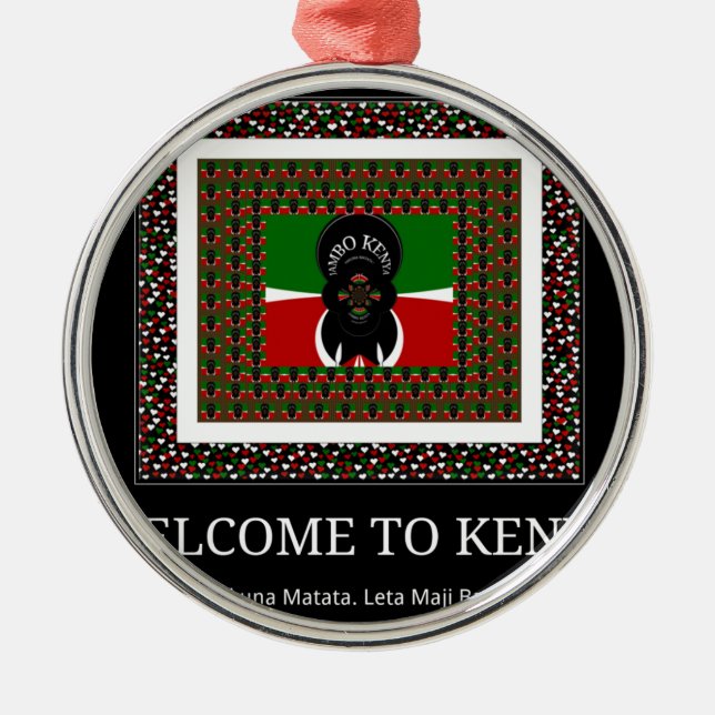Välkommen till Magic Kenya: Hakuna Matata Julgransprydnad Metall (Framsidan)
