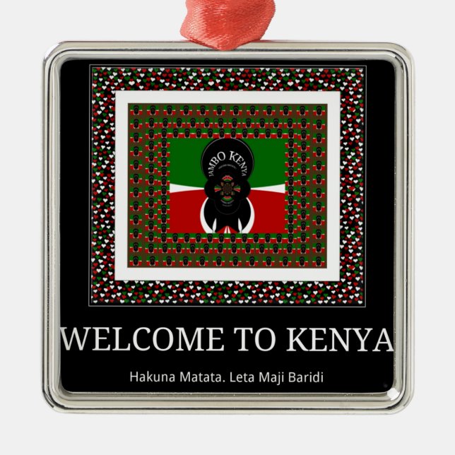 Välkommen till Magic Kenya: Hakuna Matata Julgransprydnad Metall (Framsidan)