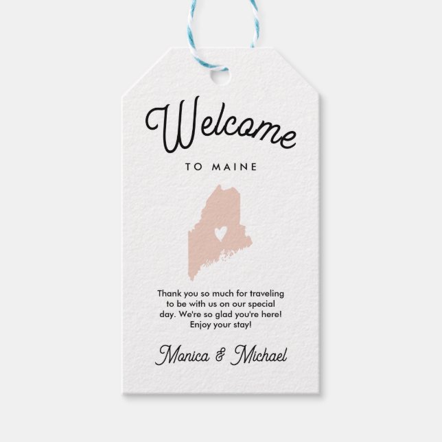 Välkommen till MAINE Bröllop ANY FÄRG! Presentetikett (Framsidan)