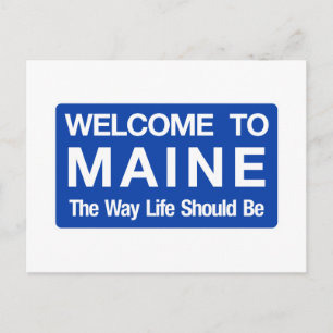 Välkommen till Maine - USA Road Sign Vykort
