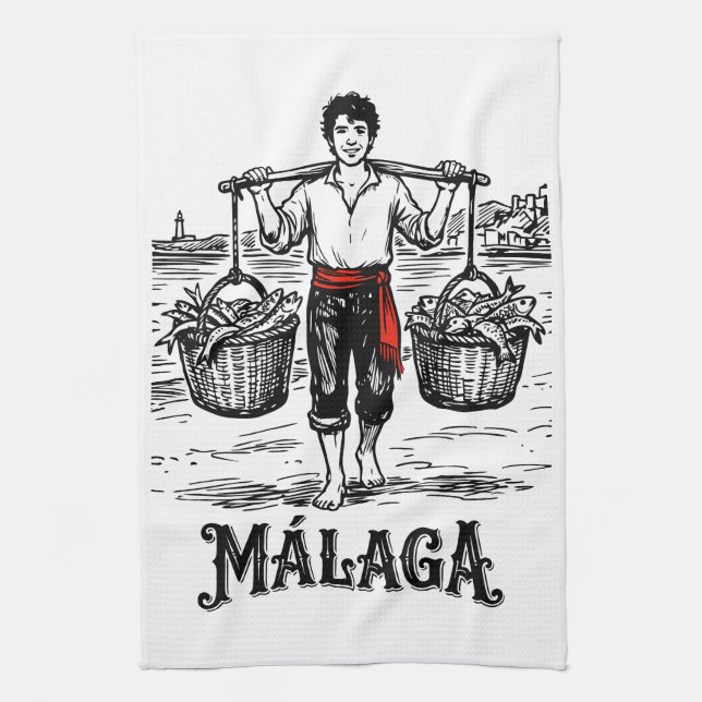 Välkommen till Malaga 5: El Cenachero Kökshandduk (Vertikal)