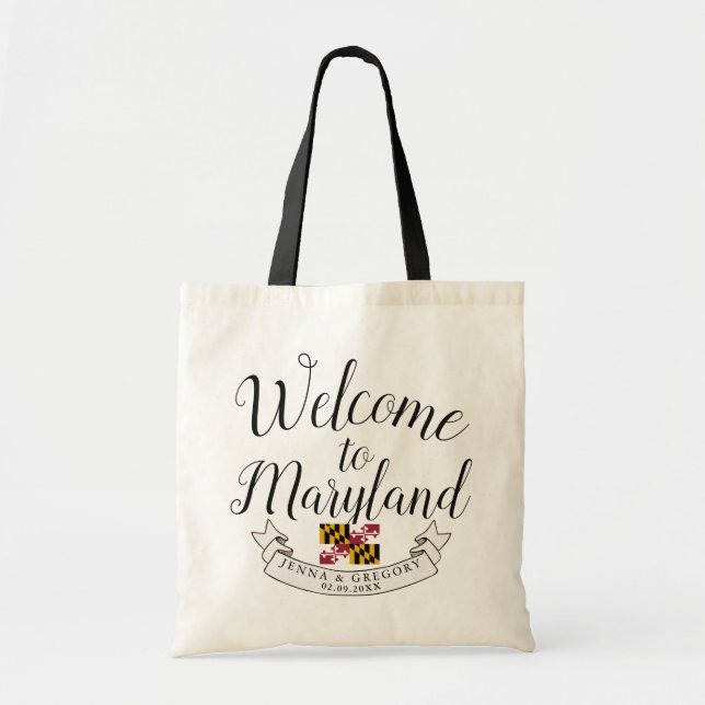 Välkommen till Maryland| Destinationsbröllop Tygkasse (Framsidan)