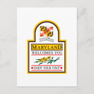 Välkommen till Maryland - USA Road Sign Vykort