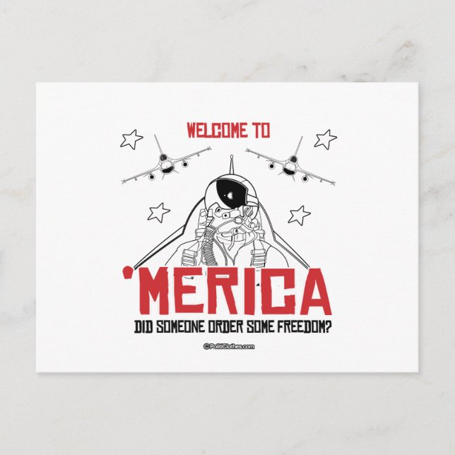 Välkommen till Merica - Beställde någon frihet Vykort (Framsida)