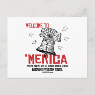 Välkommen till Merica - där frihet ringar Vykort
