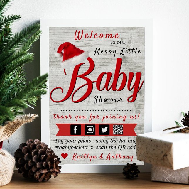 Välkommen till Merry Little jul Baby Shower Poster (Skapare uppladdad)