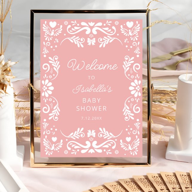 Välkommen till mexikansk Rosa Baby Shower Poster (Skapare uppladdad)