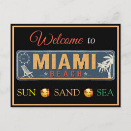 Välkommen till Miami Beach, Florida Postcard Helg Vykort
