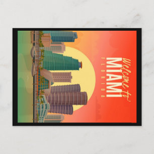 Välkommen till Miami, Florida Postcard Helg Vykort