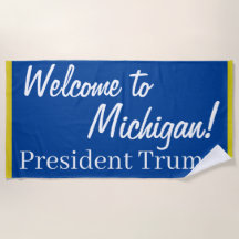 Välkommen till Michigan! Trump Rally Towel
