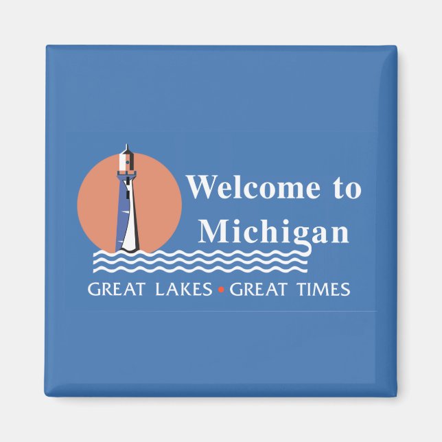 Välkommen till Michigan - USA Road Sign Magnet (Framsidan)
