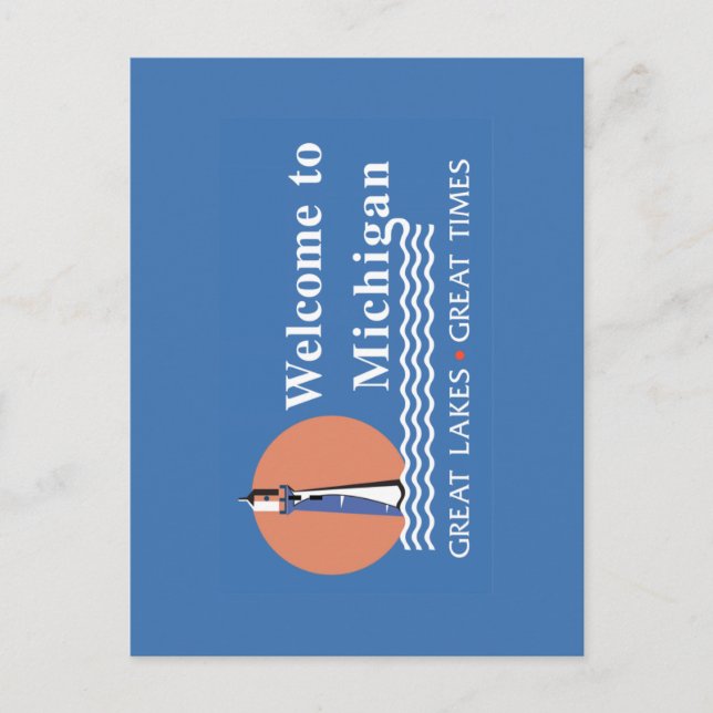 Välkommen till Michigan - USA Road Sign Vykort (Framsida)