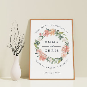 Välkommen till Midsommar Blommigt Bröllop Poster
