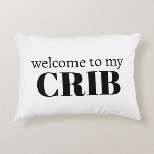 Välkommen till min Crib.. Jag slutar gråta om Baby Prydnadskudde