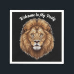 Välkommen till Min Fests Levande namn Pappersservett<br><div class="desc">Välkommen till Min Fests anpassa namn Servetter
aigenererad Majestätisk Vild Hanlejon är bra för möhippor!</div>