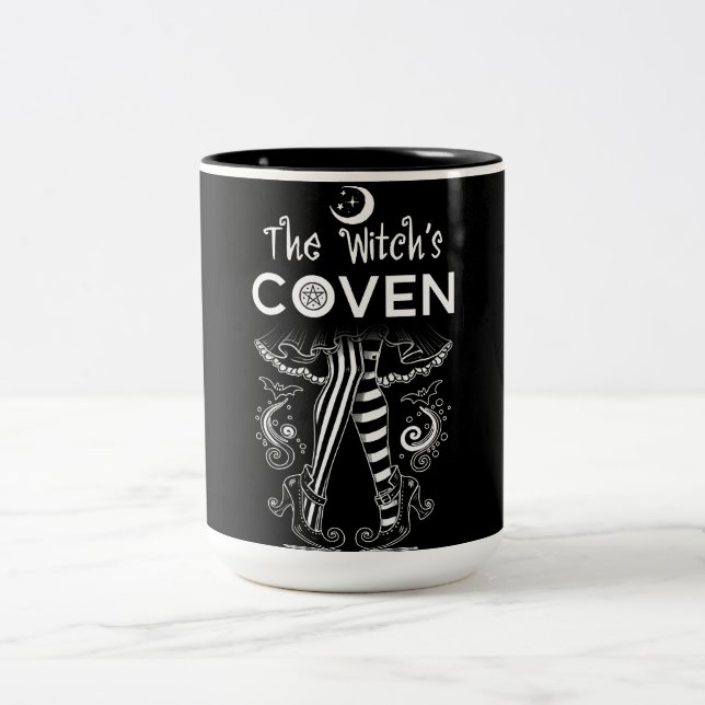 Välkommen till Min Kovens Häxben Halloween Två-Tonad Mugg (Center)