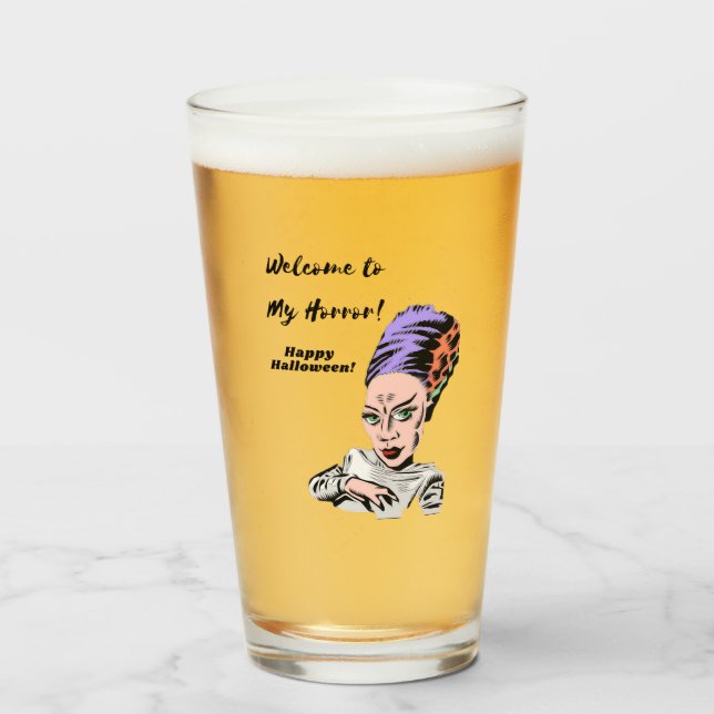 Välkommen till min skräck Halloween Glaskopp (Framsida fylld)