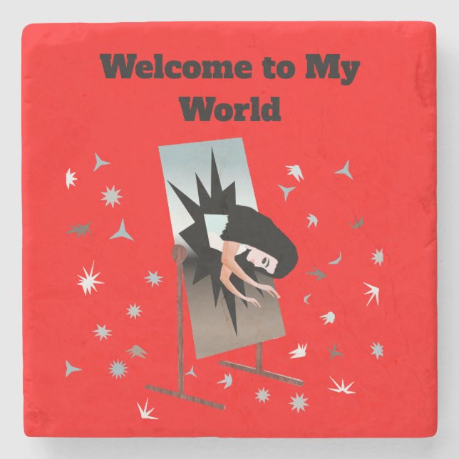 Välkommen till min World Stone-Underlägg Stenunderlägg (Framsidan)