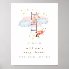 Välkommen till Minimal Boho Bunny Stars Baby Showe Poster