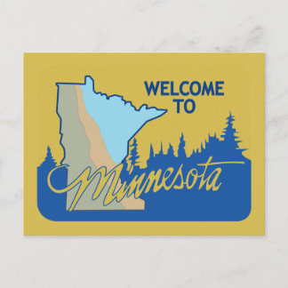 Välkommen till Minnesota - USA Road Sign Vykort