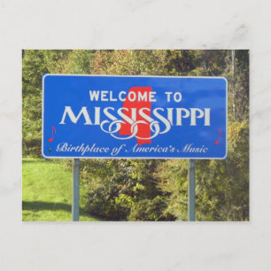Välkommen till Mississippi Vykort