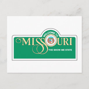 Välkommen till Missouri - USA Road Sign Vykort
