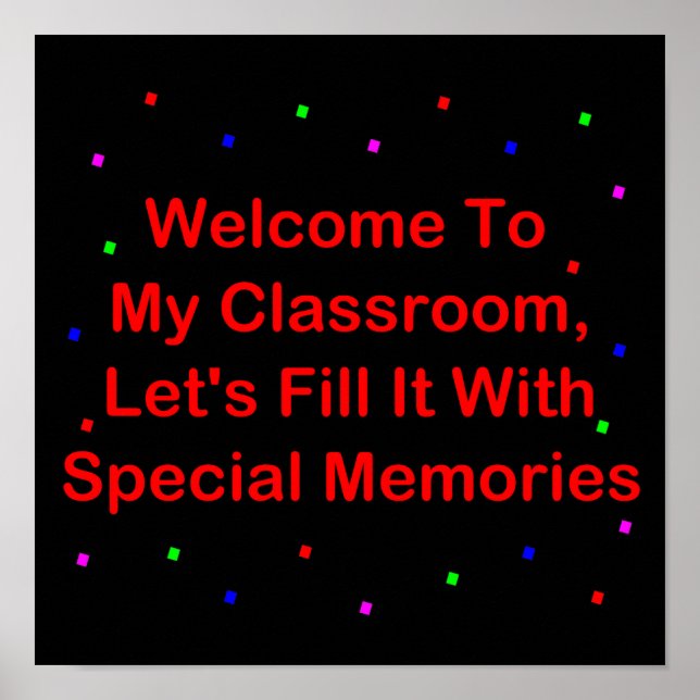 Välkommen till mitt klassrum, fyll det med minnen poster (Framsidan)