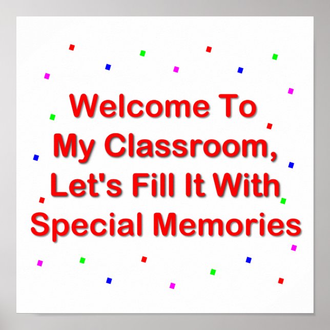 Välkommen till mitt klassrum, fyll det med minnen poster (Framsidan)