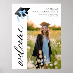 Välkommen till Modern Blue Bow Coquette-Studentmös Poster