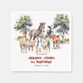 Välkommen till Modern Cute Party Boskap Pappersservett