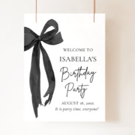 Välkommen till Modern Elegant Black Bow Coquette B Poster