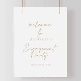 Välkommen till Modern Elegant Guld Förlovningsfest Poster