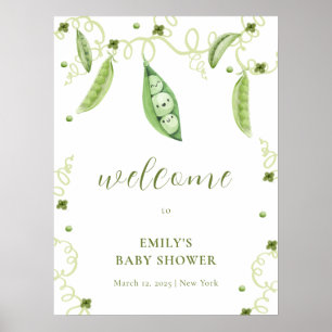 Välkommen till Modern Garden Sweet Pea Baby Shower Poster