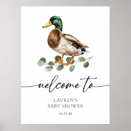Välkommen till Modern Mallard Anka Baby Shower Poster