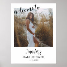 Välkommen till Modern Photo Script Baby Shower