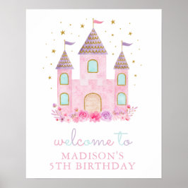 Välkommen till Modern Rosa Guld Princess Castle Bi Poster
