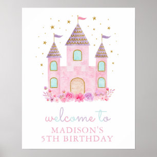 Välkommen till Modern Rosa Guld Princess Castle Bi Poster