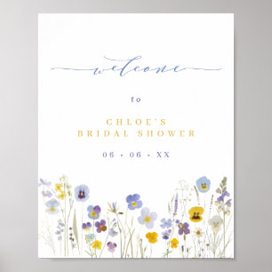Välkommen till Möhippan Blue & Gult Wildblommor Poster