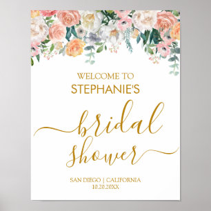 Välkommen till Möhippan elegant Blommigt Poster