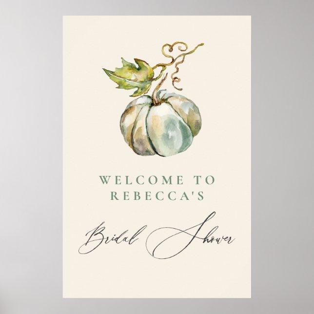 Välkommen till Möhippan elegant Calligraphy Pumpki Poster (Framsidan)