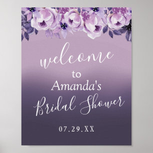 Välkommen till Möhippan elegant Lila Blommigt Väl Poster
