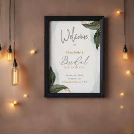 Välkommen till Möhippan Grey Guld Watercolor Poster