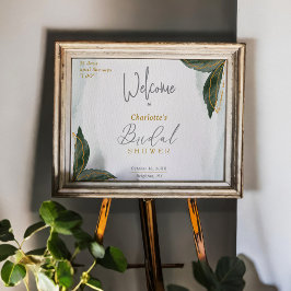 Välkommen till Möhippan Grey Guld Watercolor Poster