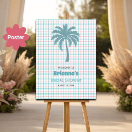 Välkommen till Möhippan Handflatan Träd Azure Rosa Poster
