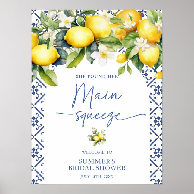 Välkommen till Möhippan Lemon Main Squeeze elegant Poster (Framsidan)