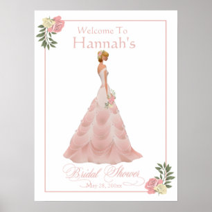 Välkommen till Möhippan rosa  Blommigt Poster